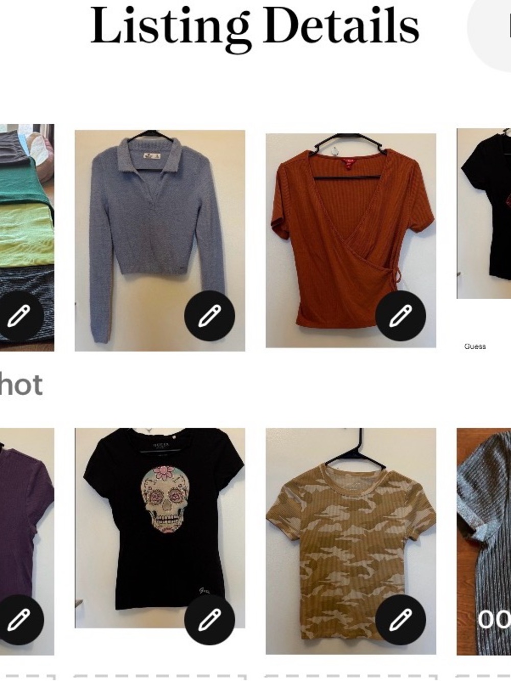 Lot of 10 tops Ribbed TeeBlack, Lime, Forest, Brown sz S&M